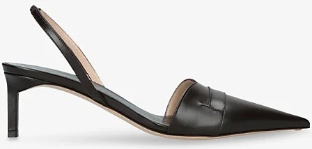 Womens Dark Brown Eva 55 Leather Slingback Pumps Eur 37 / 4 Uk Women