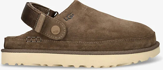 Womens Dark Brown Goldenstar Logo-Embossed Suede Clogs Eur 39 / 6 Uk Women