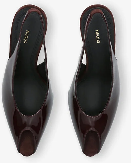 Womens Dark Brown Hamal Patent-Leather Slingback Courts Eur 39.5 / 6.5 Uk Women - Image 2