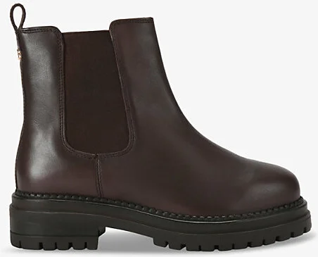 Womens Dark Brown Headline Flat Leather Chelsea Boots Eur 41 / 8 Uk Women