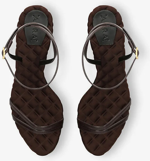 Womens Dark Brown Laura 75 Leather Heeled Sandals Eur 37 / 4 Uk Women - Image 2