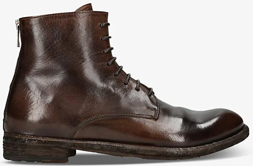 Womens Dark Brown Lexicon Chunky-Sole Leather Boots Eur 41 / 8 Uk Women