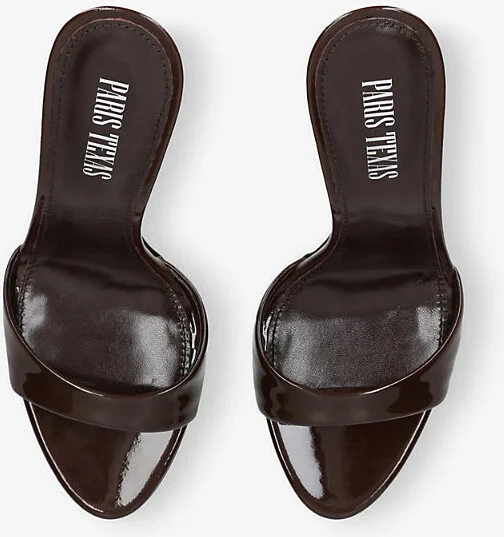 Womens Dark Brown Lidia Patent-Leather Mules Eur 40.5 / 7.5 Uk Women - Image 2