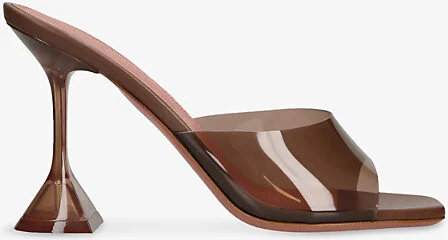 Womens Dark Brown Lupita 95 PVC Heeled Mules Eur 37 / 4 Uk Women