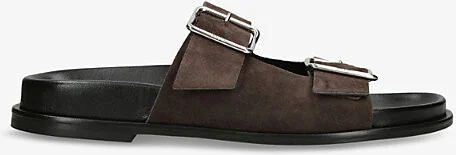 Womens Dark Brown Meena Flat Suede Sandals Eur 36 / 3 Uk Women