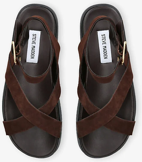 Womens Dark Brown Mybestie Flat Suede Sandals Eur 37 / 4 Uk Women - Image 2