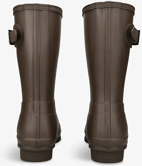 Womens Dark Brown Original Short Rubber Wellington Boots Eur 39 / 6 Uk Women - Image 2