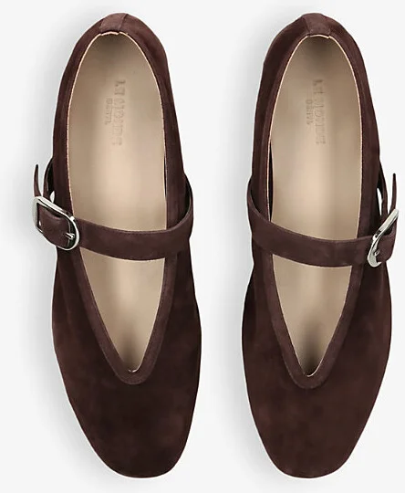 Womens Dark Brown Stella Pointed-Vamp Suede Flats Eur 42/ 9 Uk Women - Image 2