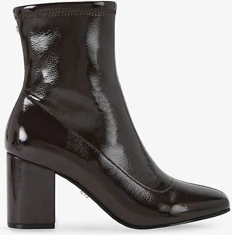 Womens Dark Brown Strut Faux-Leather Ankle Boots Eur 39 / 6 Uk Women