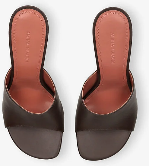 Womens Dark Brown Taylor Slipper 90 Leather Heeled Mules Eur 39 / 6 Uk Women - Image 2