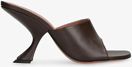 Womens Dark Brown Taylor Slipper 90 Leather Heeled Mules Eur 39 / 6 Uk Women