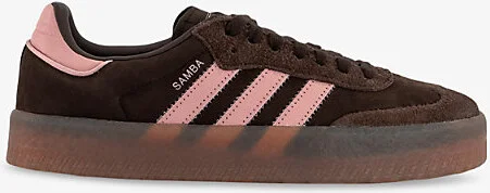 Womens Dark Brown Wonder Mauve Sambae Suede Low-Top Trainers 9
