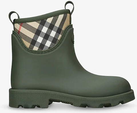 Womens Dark Green Marsh Stamp Low Rubber Boots Eur 37 / 4 Uk Women