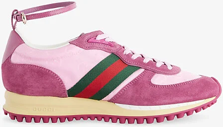 Womens Dark Pink Nora Remotion Gg Suede Trainers Eur 38/5 Uk Women