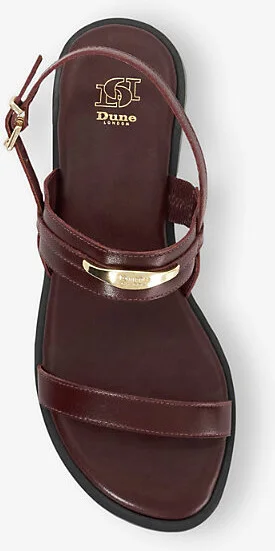 Womens Dark Red Leather Litton Leather Flat Sandals Eur 38/5 Uk Women - Image 2