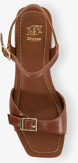 Womens Dark Tan Leather Jeane Leather Heeled Sandals Eur 41 / 8 Uk Women - Image 2