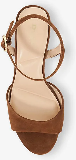 Womens Dark Tan Suede Maddies Suede Heeled Sandals Eur 36 / 3 Uk Women - Image 2