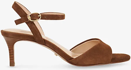Womens Dark Tan Suede Maddies Suede Heeled Sandals Eur 36 / 3 Uk Women