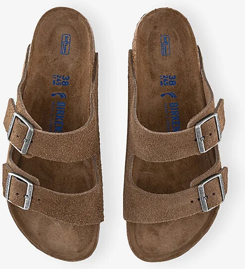 Womens Dark Tea Tfb Arizona Two-Strap Suede Sandals Eur 37.5 / 4.5 Uk Women - Image 2