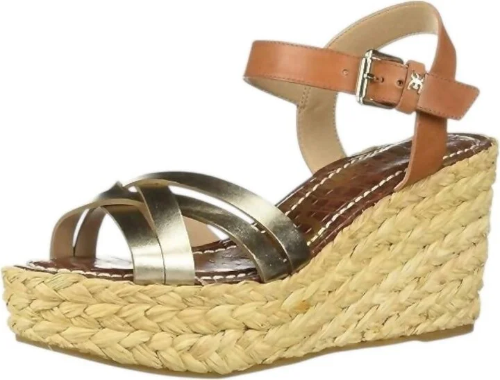 Women's Darline Ankle Strap Heels In Gold/buff Leather