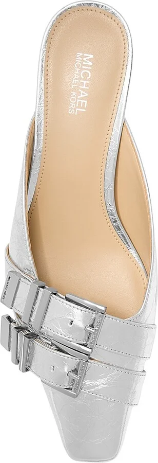 Women's Darrington 45MM Leather Mules - Silver - Size 6.5 - Image 4