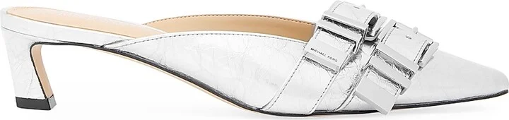 Women's Darrington 45MM Leather Mules - Silver - Size 6.5