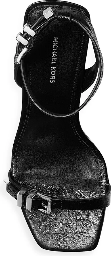 Women's Darrington 75MM Leather Stiletto Sandals - Black - Size 5 - Image 4