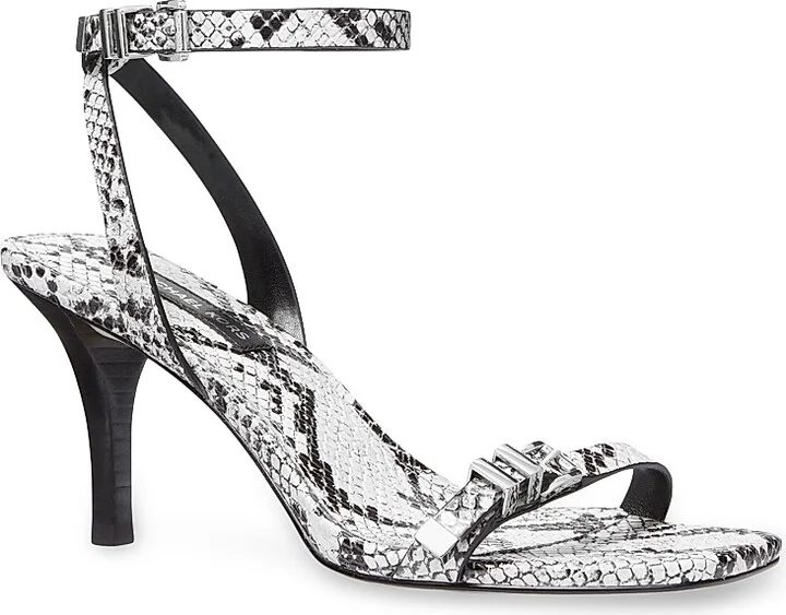 Women's Darrington 75MM Snake-Embossed Leather Stiletto Sandals - Aluminum - Size 5.5 - Image 2