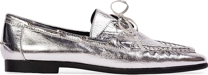 Silver Crinkled Leather