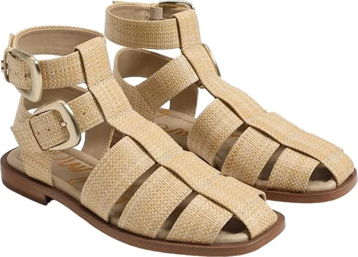 Women's Dawn Ankle Buckle Sandal In Bleached Beechwood Weave