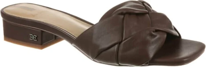 Women's Dawson Slide Sandal In Dark Chocolate Leather