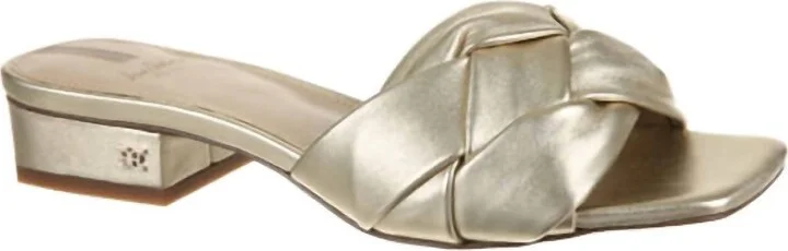 Women's Dawson Slide Sandal In Gold Leaf Leather