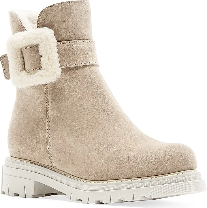 Women's Dax 40MM Shearling-Trimmed Booties - Biscotti - Size 5 - Image 2
