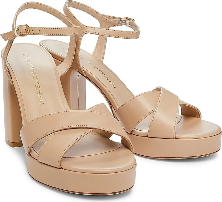 Women's Dayna 100MM Leather Platform Sandals - Adobe - Size 10 - Image 2
