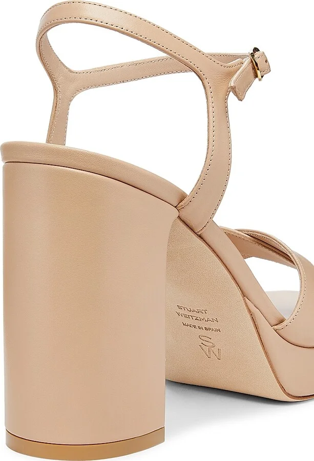 Women's Dayna 100MM Leather Platform Sandals - Adobe - Size 10 - Image 3