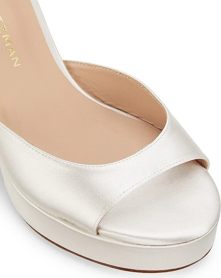Women's Dayna 100MM Satin Platform Sandals - Cream - Size 11 - Image 5