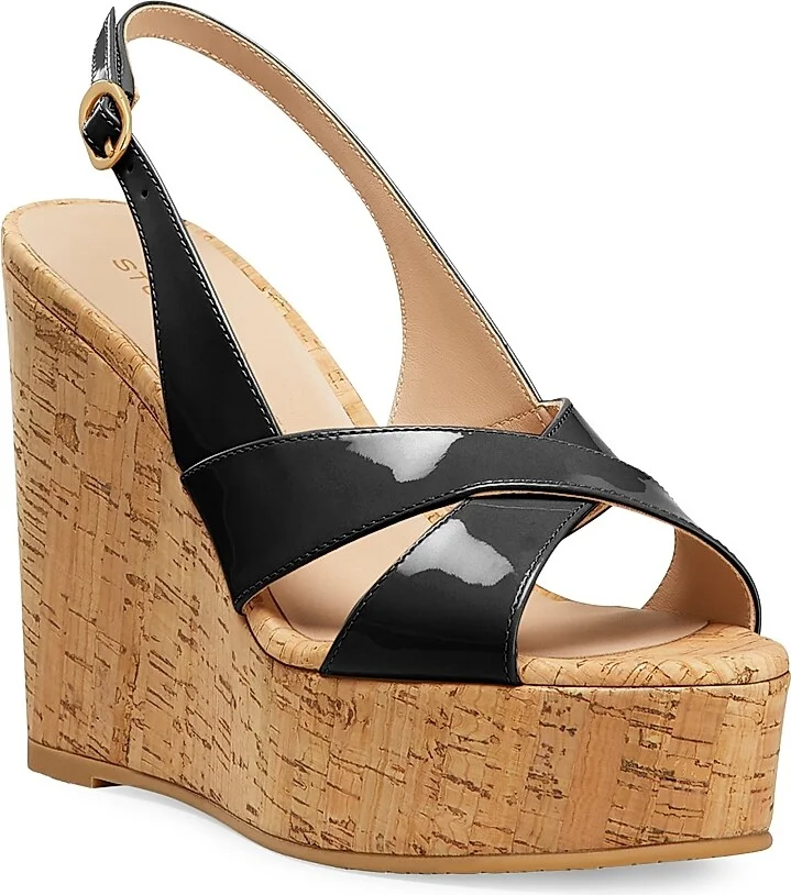 Women's Dayna 100MM Slingback Leather Sandals - Black - Size 10 - Image 2