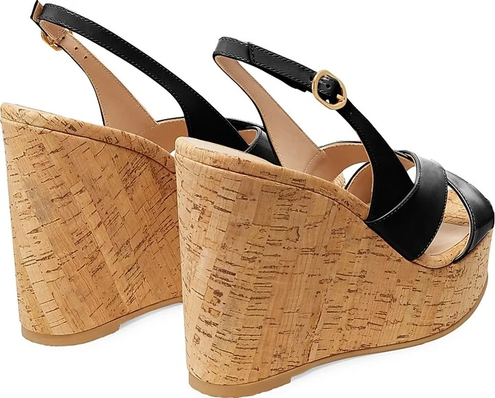 Women's Dayna 100MM Slingback Leather Sandals - Black - Size 10 - Image 3