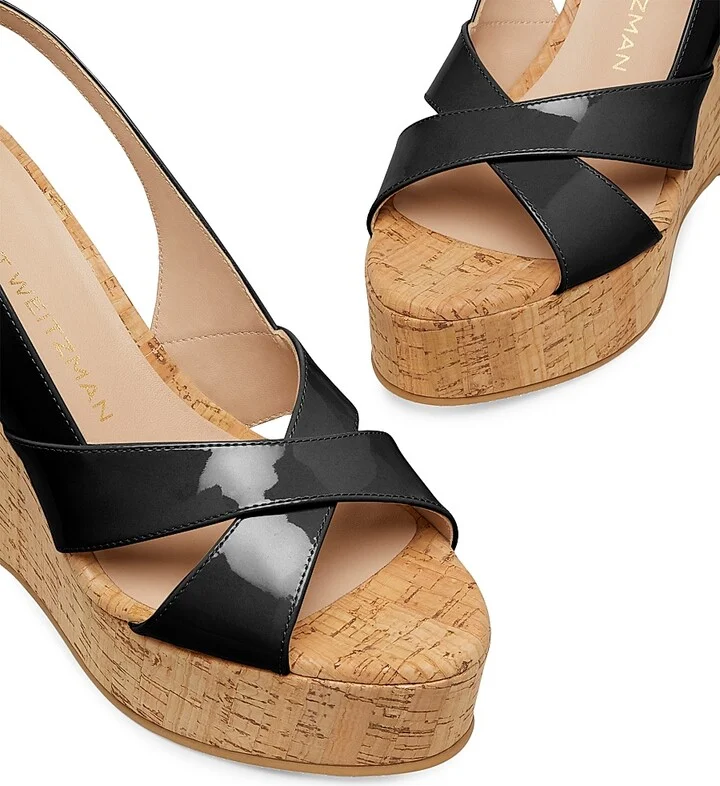 Women's Dayna 100MM Slingback Leather Sandals - Black - Size 10 - Image 4