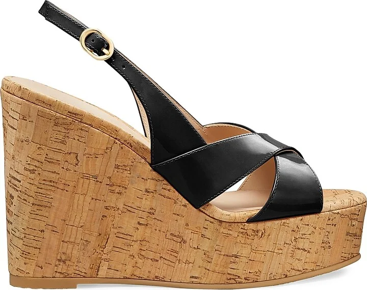 Women's Dayna 100MM Slingback Leather Sandals - Black - Size 10
