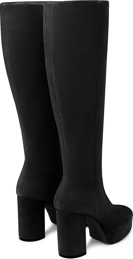 Women's Dayna 100MM Suede Platform Boots - Black - Size 10 - Image 3