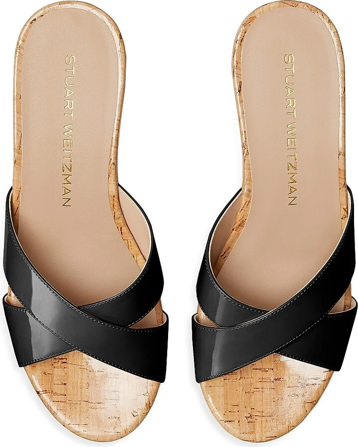 Women's Dayna 65MM Patent Leather Cork Wedge Sandals - Adobe - Size 10 - Image 9
