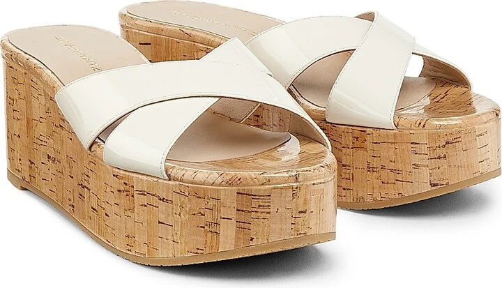 Women's Dayna 65MM Patent Leather Cork Wedge Sandals - Adobe - Size 10 - Image 11