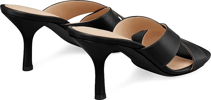 Women's Dayna 75MM Leather Slip-On Sandals - Black - Size 7 - Image 3