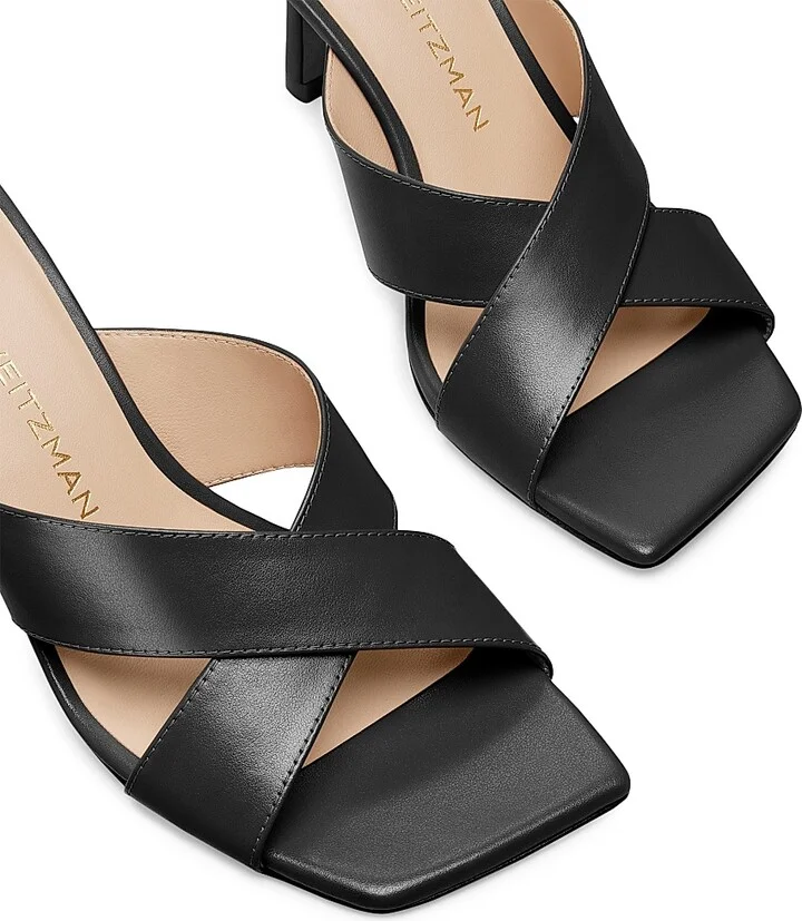 Women's Dayna 75MM Leather Slip-On Sandals - Black - Size 7 - Image 4