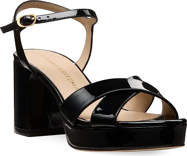 Women's Dayna 80MM Patent Leather Platform Sandals - Adobe - Size 10 - Image 5