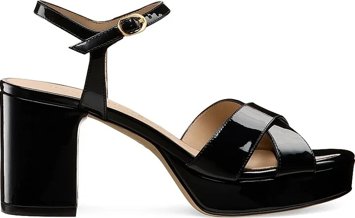 Women's Dayna 80MM Patent Leather Platform Sandals - Adobe - Size 10 - Image 6