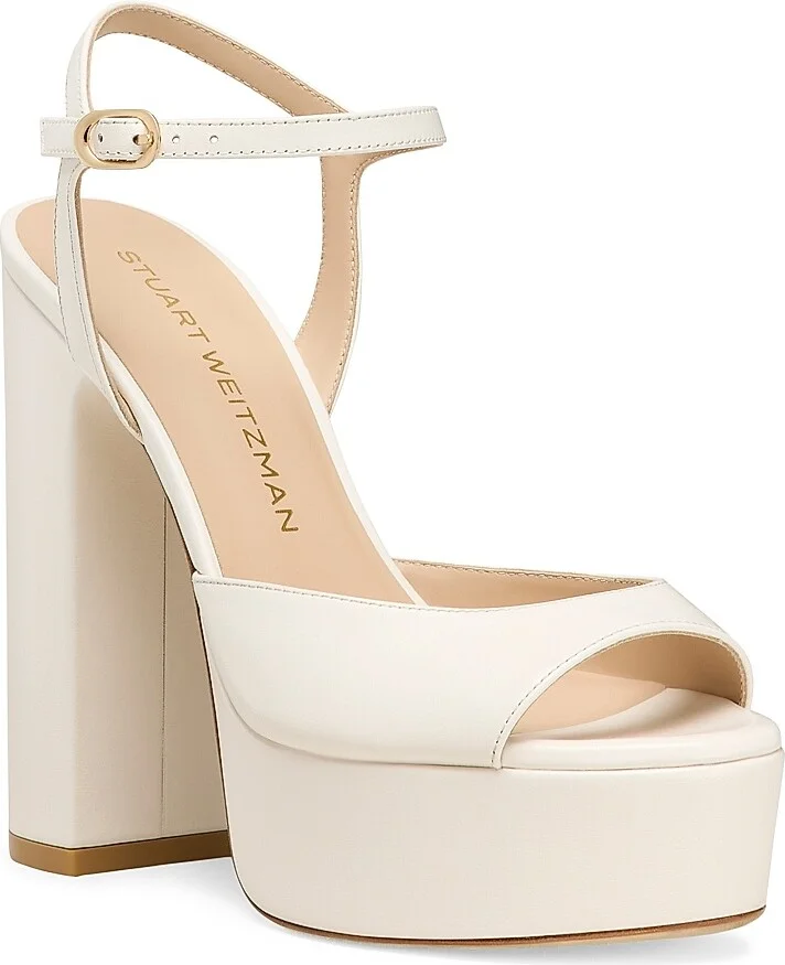 Women's Dayna Boost 130MM Leather Platform Sandals - Cream - Size 10 - Image 2