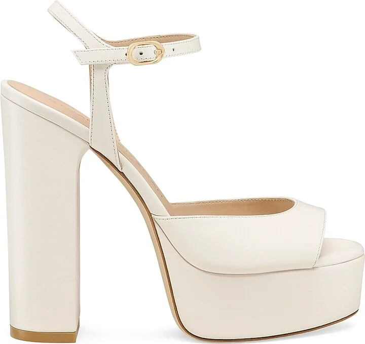 Women's Dayna Boost 130MM Leather Platform Sandals - Cream - Size 10