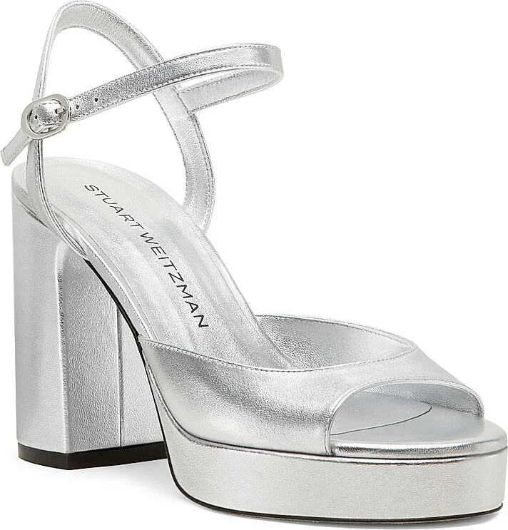 Women's Dayna II 100MM Metallic Leather Platform Sandals - Light Gold - Size 10 - Image 5